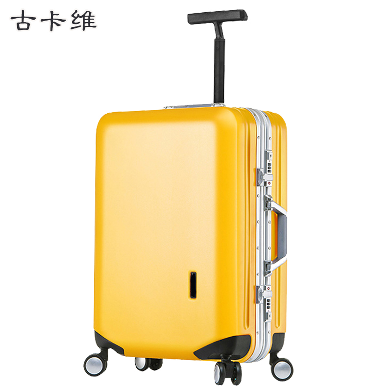 古卡维 行李箱 旅行箱 黄色22寸铝框款6009C高清大图