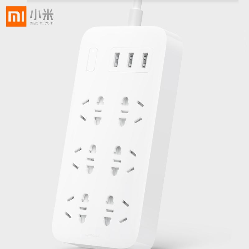 [官方旗舰店]小米3USB接口+6孔位 2A快充 插线板/插排/插座 六位基础版(含3口USB 5V 2A充电)1.8米