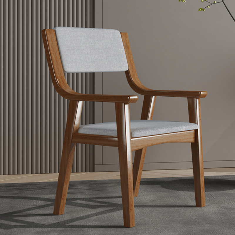 顶鸿dhhy1046实木椅靠背软包椅子学习椅家用办公椅带扶手单人椅休闲椅