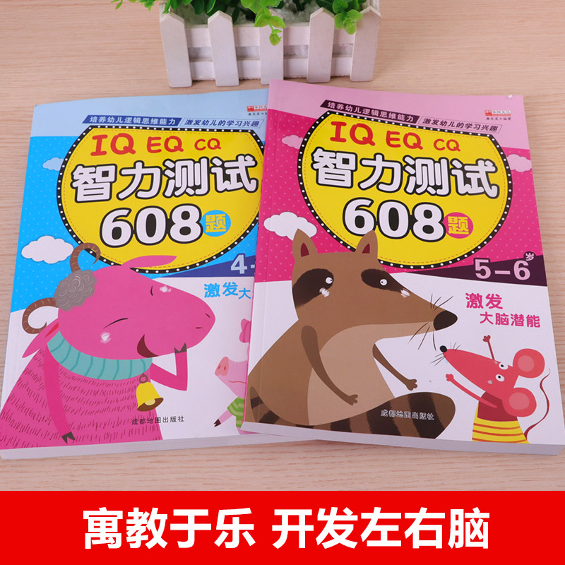 [正版]智力测试608题 4-5-6岁宝宝逻辑思维训练书籍益智图书 儿童智力天才大脑潜能开发书幼儿园脑力专注力训练书左高清大图