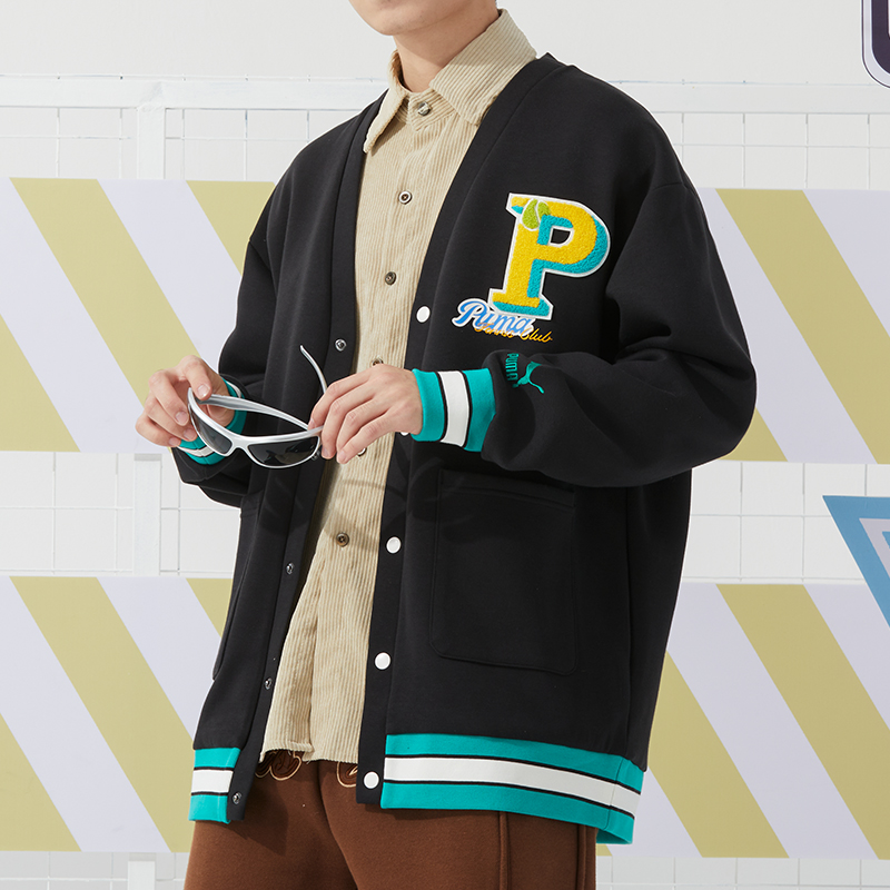 彪马(PUMA)外套男女装新款外套休闲运动夹克校园风上衣情侣外套625798-01 ZP高清大图