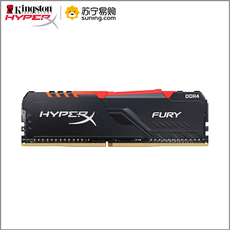 金士顿(Kingston) DDR4 2666 16GB 台式机内存条 RGB灯条 骇客神条 Fury雷电系列