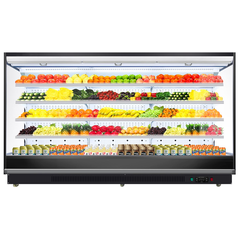 埃利斯超市风幕柜水果蔬菜冷藏保鲜柜商用风冷麻辣烫串串蔬菜酸奶饮料