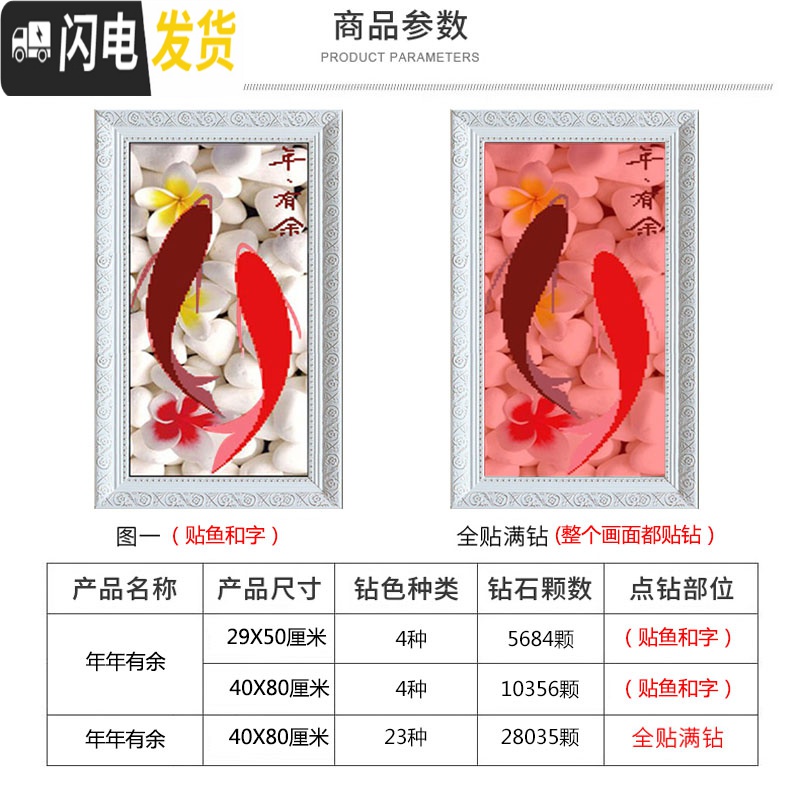 三维工匠5D钻石画2019新款钻石绣十字绣满钻客厅餐厅简约现代年年有余鱼福高清大图