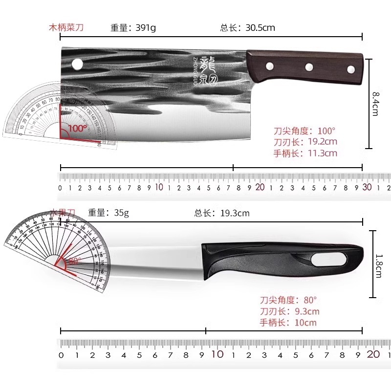 锻打菜刀菜板二合一家用厨房厨具套装全套宿舍做饭刀具案板X8169高清大图