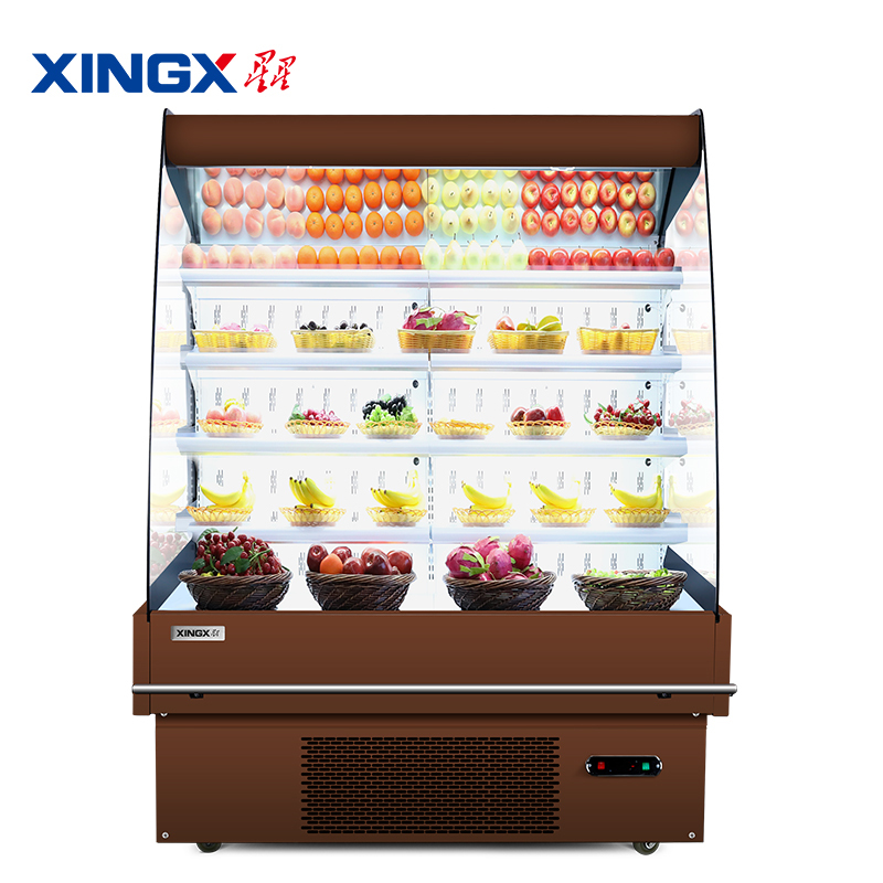 星星xingx棕15米果蔬超市风幕柜展示柜冰柜保鲜柜水果蔬菜冷藏柜ivmc