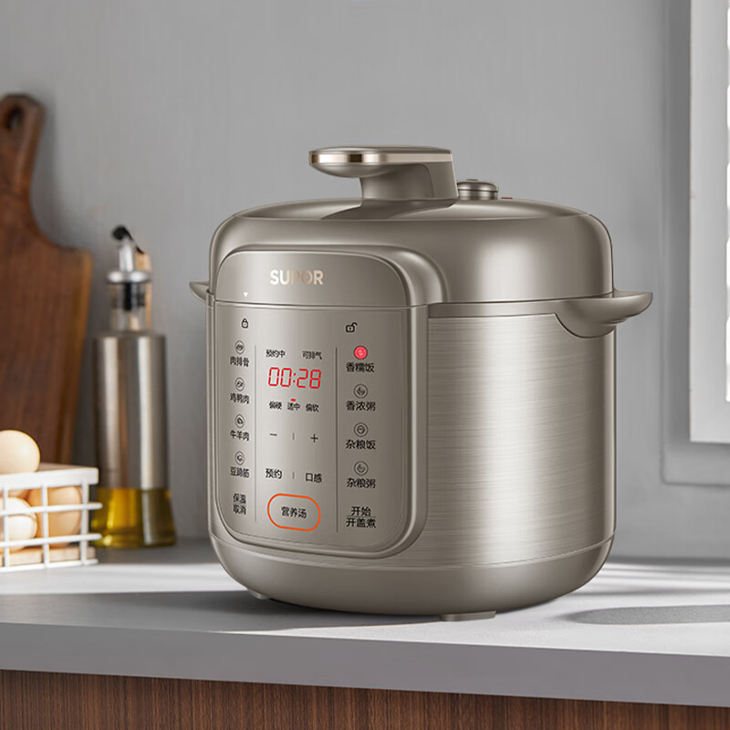 苏泊尔（SUPOR）-电压力锅6L全自动智能预约家用煲汤多功能面板易清洁双内胆压力锅电饭煲高压锅4-8人SY-60YC高清大图