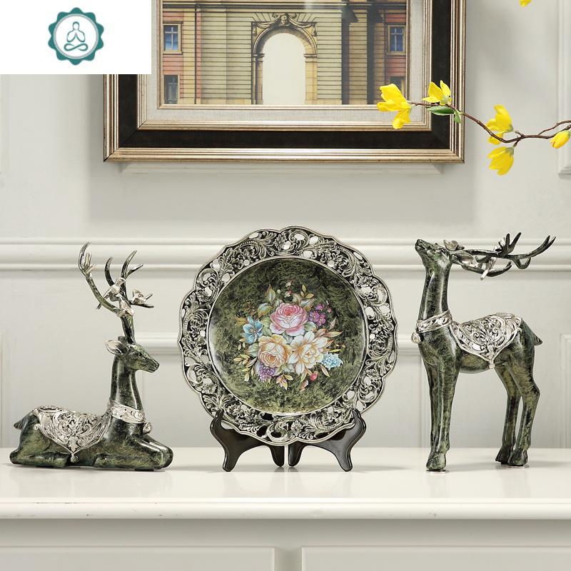 创意欧式工艺礼品美式家居摆设客厅玄关电视柜酒柜软装饰品鹿摆件封后
