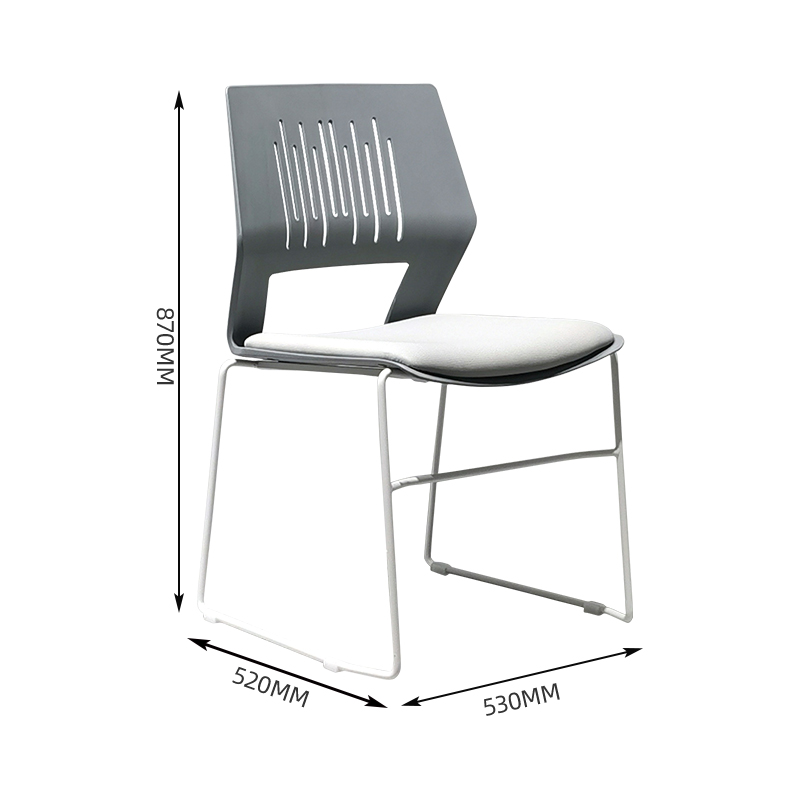 臻远 ZY-7492 简约培训椅办公会议椅电脑椅靠背椅 灰背灰垫高清大图