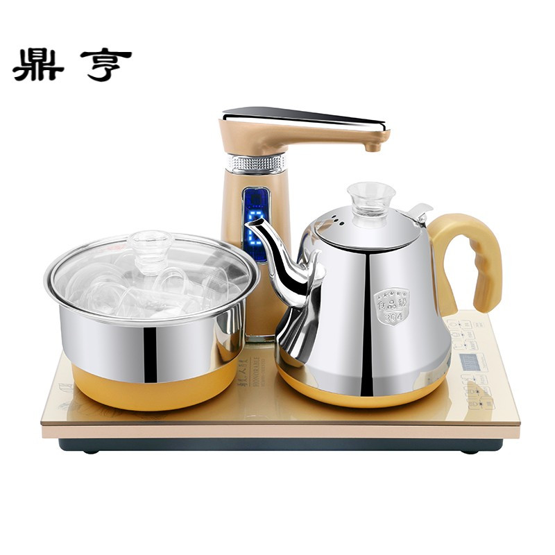 鼎亨37x23嵌入式茶具套装家用茶台电热磁炉全自动上水玻璃茶壶泡