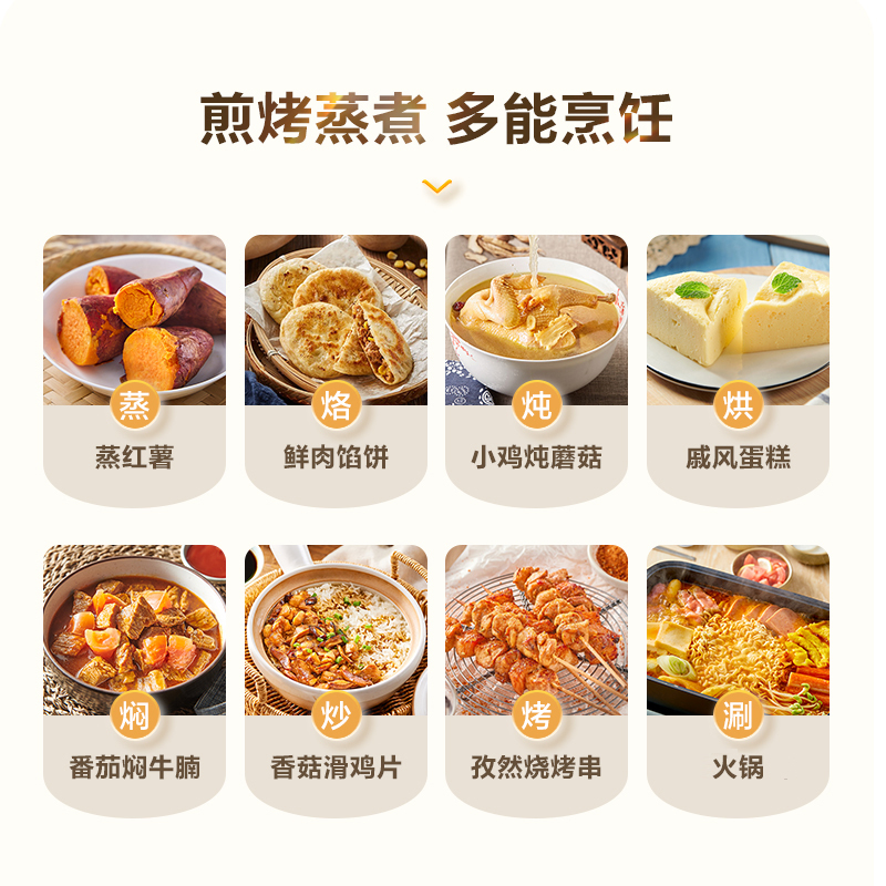 苏泊尔(SUPOR)电饼铛煎饼烙饼锅烤肉锅30厘米直径75mm加深烤盘大火力可调下盘可拆洗官方旗舰 JT2828R891
