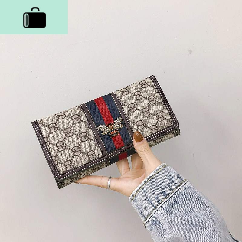 欧美长款钱包女2019超薄钱夹手拿包女新款多功能大容量卡包潮气质NEW LAKE 8922棕色