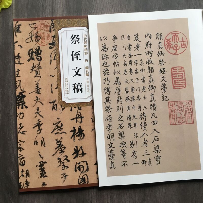 唐颜真卿祭侄文稿 (行书) 薛元明 历代碑帖精粹 简体旁注 原碑原拓 毛笔字帖碑帖 新华书店正版书籍 安徽美术出版社高清大图
