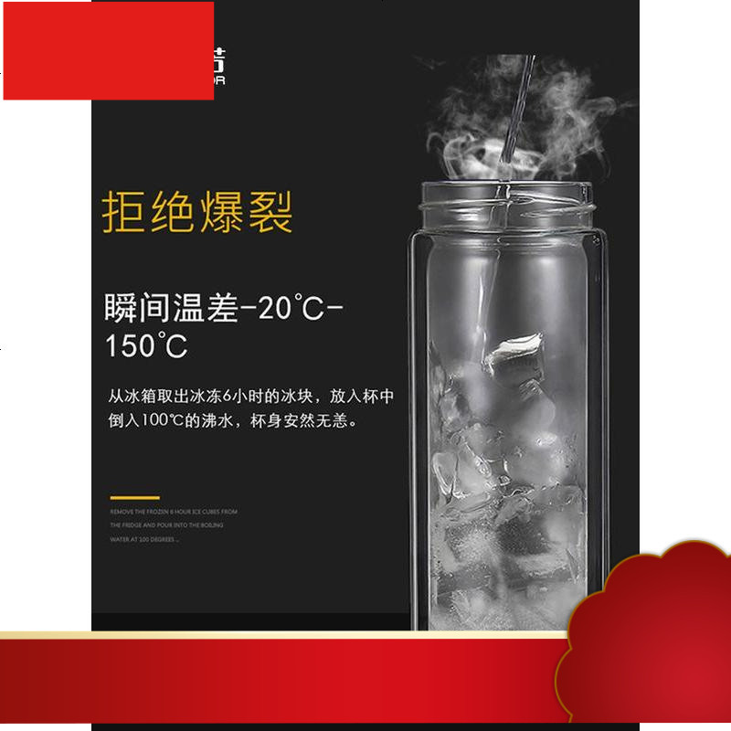 双层玻璃杯男加厚隔热泡茶杯家用透明杯子保温杯商务高档水杯