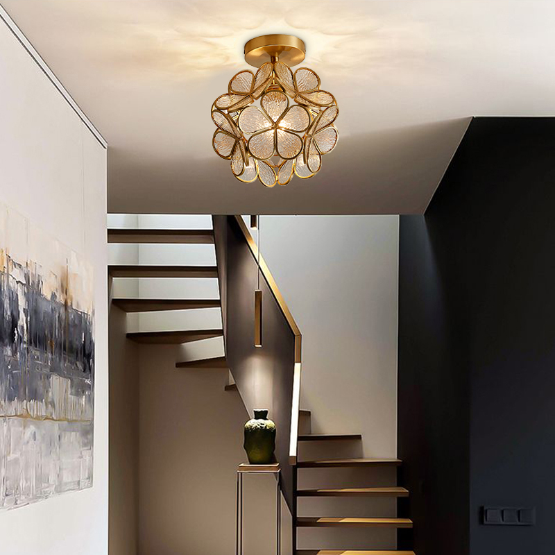 觅物北欧过道灯走廊玄关阳台简约现代个性创意入户轻奢网红水晶小吸顶