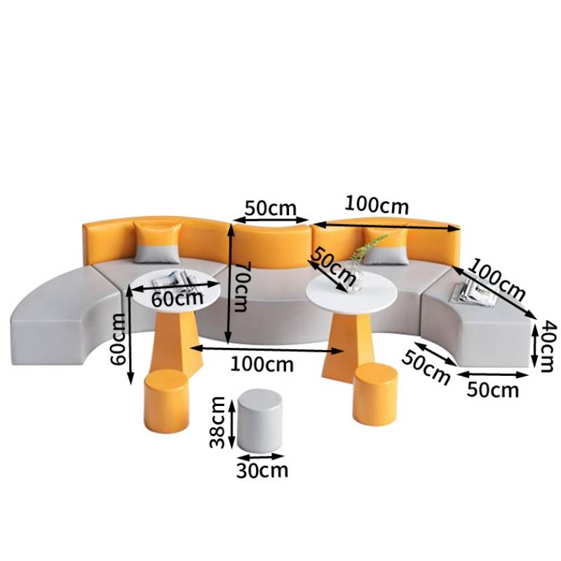 怡卓欧沙发五人位+茶几+3圆凳套高清大图