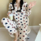 睡衣女春秋季长袖棉纱布2022年新款网红风薄款家居服两件套莎丞