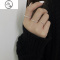 JiMiS925银银戒指女款个性时尚碎银子戒指女ins潮开口设计单圈银指环