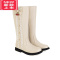 可莉允女童长靴2022春秋冬新款中大童高筒靴公主鞋儿童靴子白色防滑童鞋