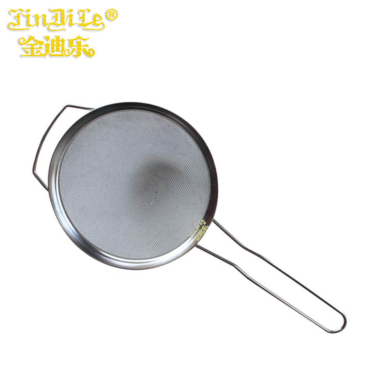 金迪乐不锈钢油缸大漏勺过滤网筛捞勺 28cm钢柄LS2825C/个