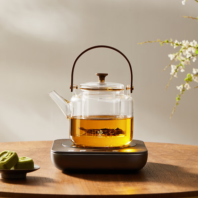 鸣盏 煮茶玻璃烧水壶耐高温可加热 提梁壶600ml MZ8021A高清大图