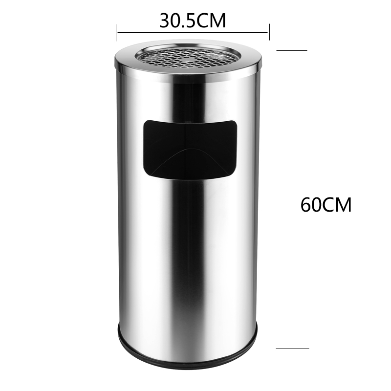 铭威盾不锈钢酒店大堂垃圾桶烟蒂柱灭烟桶带烟灰缸室外吸烟区电梯口立式 丽格王不锈钢