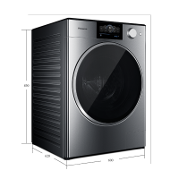 松下(Panasonic) XQG100-P1DL 10公斤 ALPHA系列 APP智控 光动银除菌 洗烘一体滚筒洗衣机