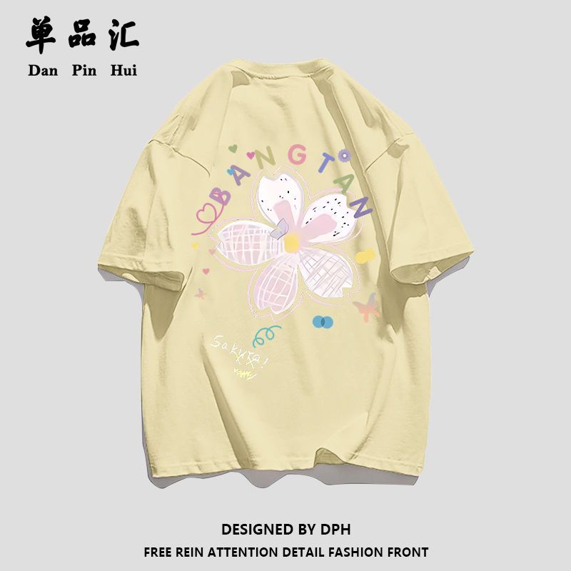 单品汇学生纯棉短袖T恤女韩版潮流甜美宽松百搭半袖女装上衣ins潮