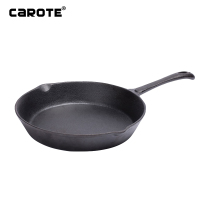 Carote铸铁平底锅不粘煎锅多功能披萨烤盘牛排煎锅子25cm