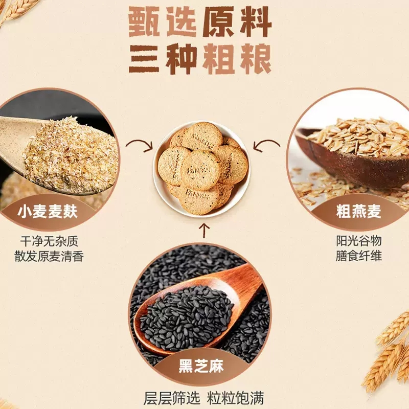 盼盼粗粮黑芝麻梅尼耶饼干360g整箱装代餐休闲零食营养早餐下午茶