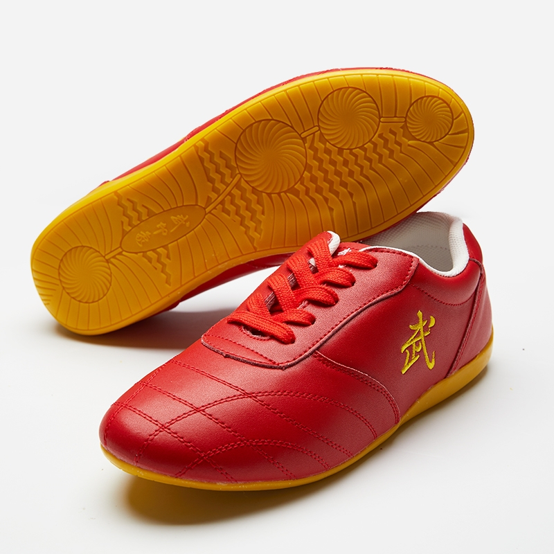 太极鞋女牛筋底牛皮武术鞋古达练功鞋男春秋晨练太极拳功夫鞋武印象