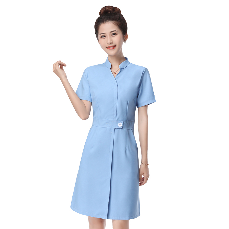 新款美容师工作服连衣裙美容院前台工装职业女裙套装夏季技师服装