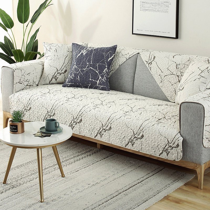 美帮汇全棉防滑简约现代客厅沙发垫四季通用全棉防滑坐垫套全包盖巾