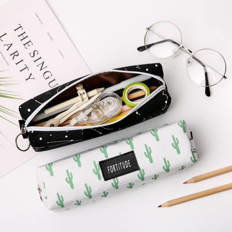 韩版简约帆布铅笔袋创意大容量男生女生文具盒小学生初中学生笔袋