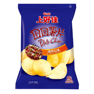 上好佳 田园薯片 烤肉口味80g