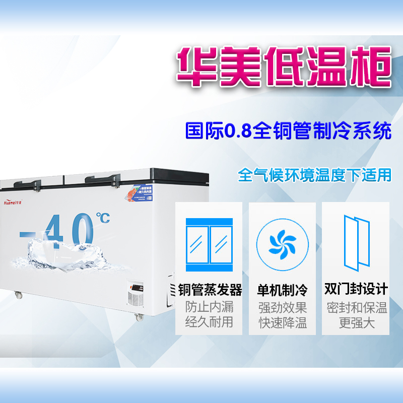 华美(Huamei)518升商用零下40/65/86度低温冰箱 大容量冷冻速冻冷柜冰柜展示柜 BC/BD-518DW40