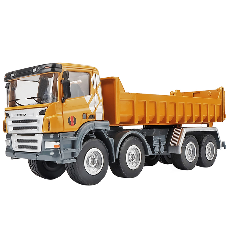 卡威150工地翻斗车玩具工程车模型自卸车合金货车男孩儿童玩具车货斗