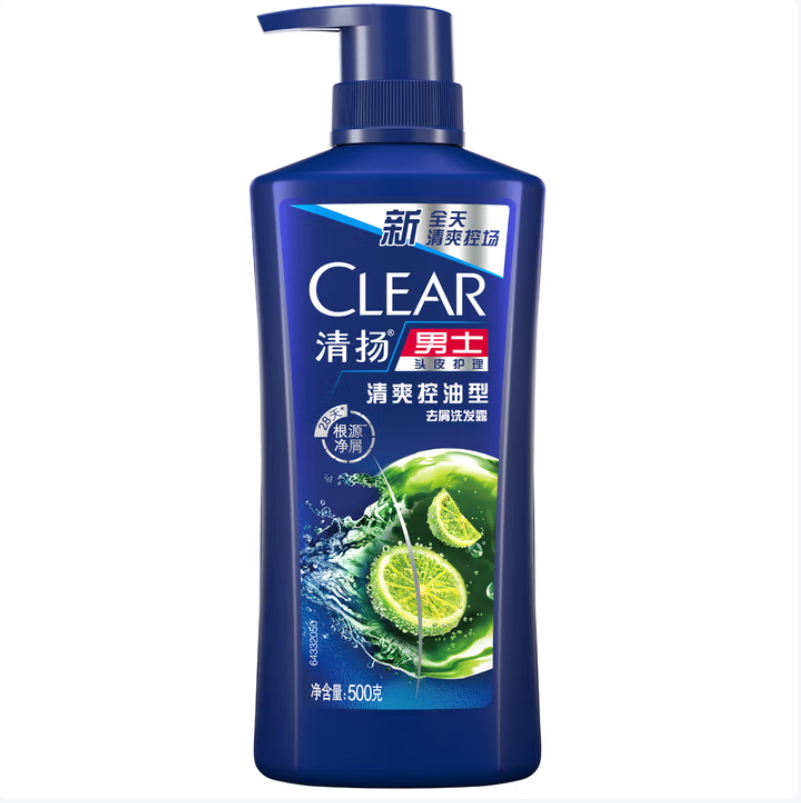 清扬(CLEAR)男士去屑洗发水清爽控油型500g高清大图