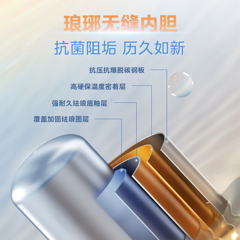 美的(Midea)80升家用储水式电热水器TECH活水系列2500W变频速热富锶温泉浴增容稀土免换镁棒F8025-RW9
