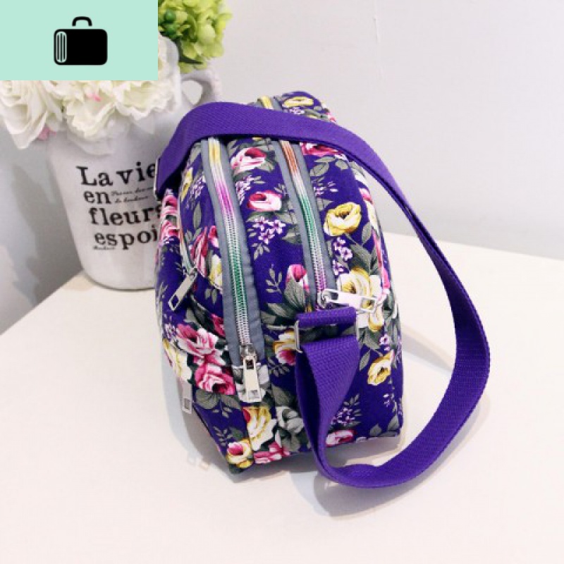 中年女包包休闲帆布包袋手提斜挎包时尚百搭单肩妈妈小花布包NEWLAKE高清大图