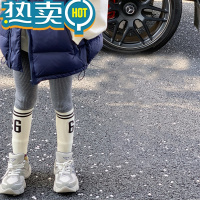 绿彩虹光女童加绒打底裤春秋冬款外穿2023新款2岁3加厚4洋气5宝宝儿童裤子