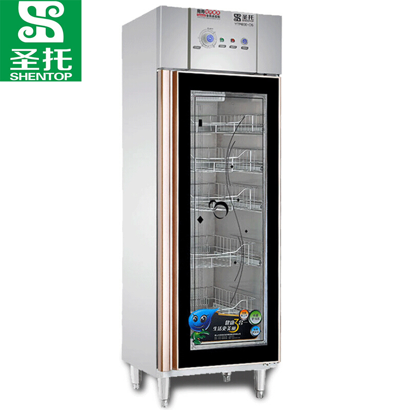圣托(Shentop)热风循环中温消毒柜 全无磁不锈钢单门 商用酒店饭店食堂消毒碗柜 YTP600-D5