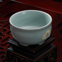 东道 汝窑 青瓷陶瓷套装茶具 圆融茶壶半组 一壶一海六杯 开片可养 天青色
