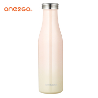 ONE2GO不锈钢牛奶瓶保温杯保温瓶男女学生便携创意水杯子 500ml 粉色