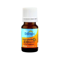 美国进口Ddrops 0-1岁婴儿维生素美版D3滴剂2.5ml/瓶装400IU 90滴补钙VD 蓝色款[效期24年2月]
