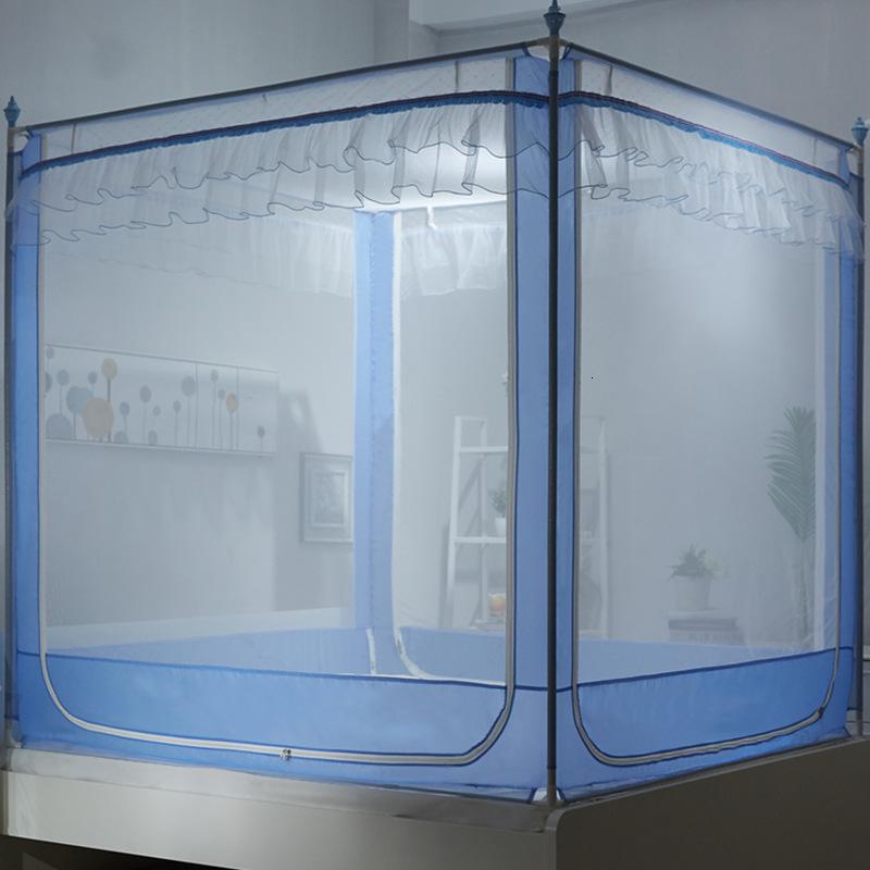 美帮汇蚊帐三开防摔拉链方顶公主风1.5米1.8m床双人家用防蚊蒙古包2.0高清大图