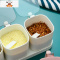调料罐套装调味料罐子厨房用品带盖味精组合盐罐品佐料家用收纳盒 敬平 2个白色(方形)厨房收纳盒