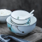 苏氏陶瓷( SUSHI CERAMICS)汤碗 梦之兰日韩欧式陶瓷面碗7英寸2只装釉下彩餐具