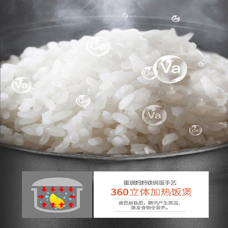 康巴赫(KBH)电饭煲IH智能电饭锅5L 电饭煲球釜铸铁内胆容量预约多功能全自动电饭煲 KBH-IH50A