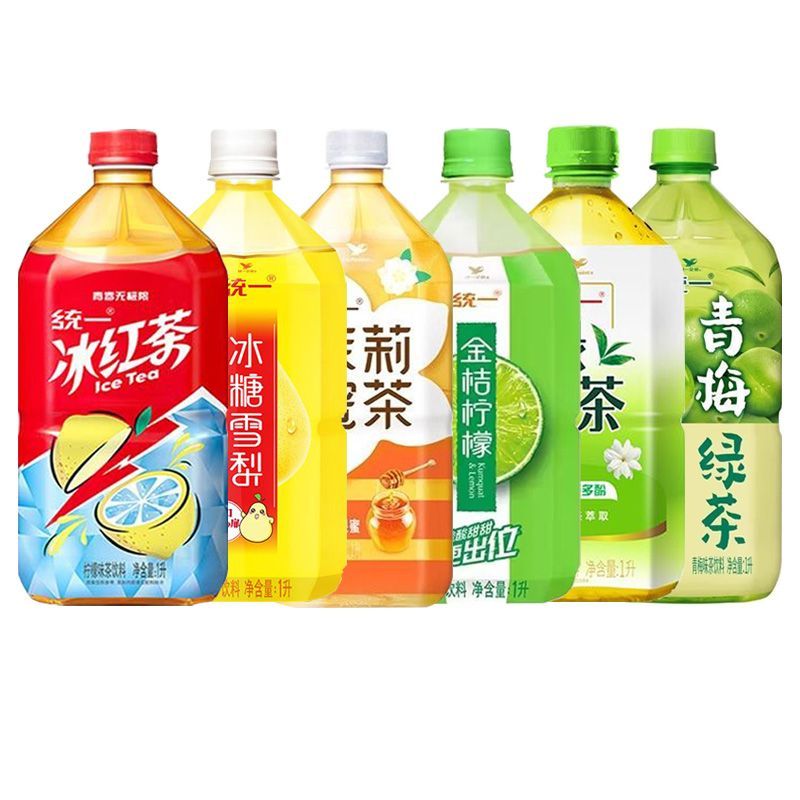 统一 大瓶饮料柠檬茶柠檬冰红茶青梅绿茶茉莉金桔茶饮料 双萃柠檬茶500ml-8瓶